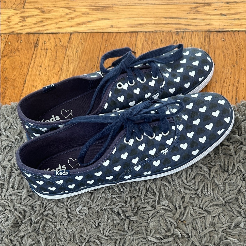 Keds Taylor Swift's Women Size 6.5 Hearts Sneakers Blue White Limited Edition